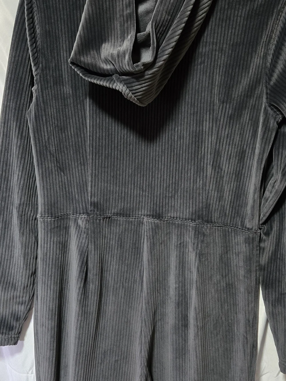 Fabletics Gray Ribbed Zip Jumpsuit - Picture 2 of 4